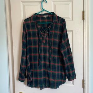 Pink Lily Boutique Plaid Tunic Top